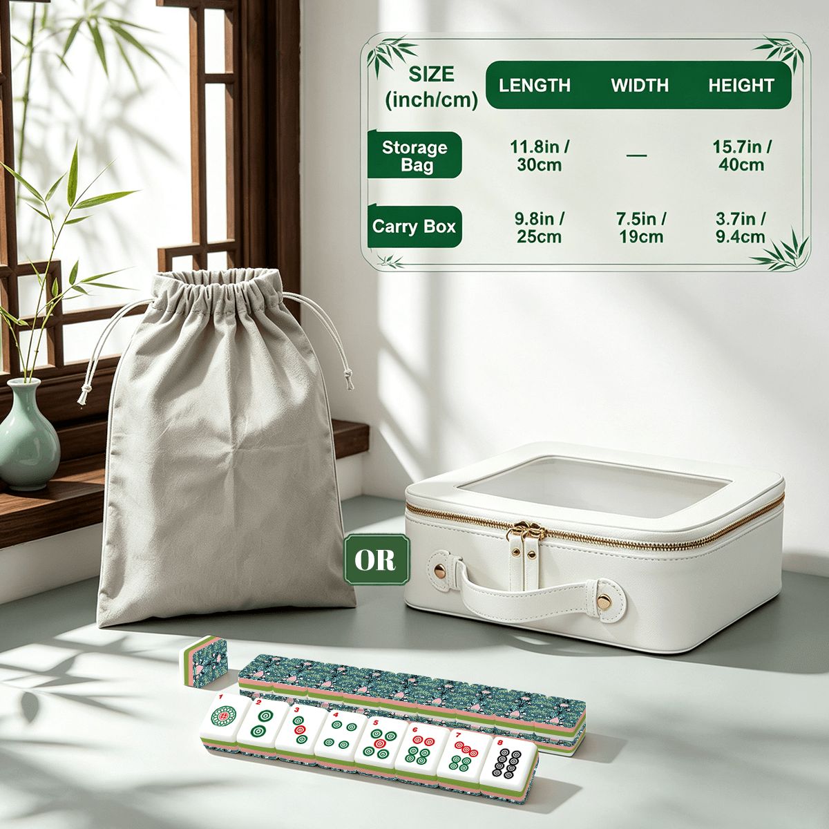 4 Layer American Mahjong Tiles Set Folk art floral