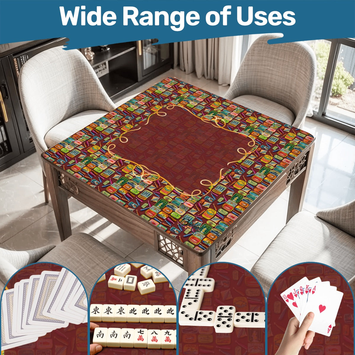 Sards Mahjong Mat 31.5"x31.5" (Ship Rolled up)