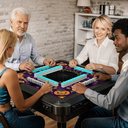 Purple Pumpkin Hex Mahjong Mat Larger-33"x33" (Ship Rolled up)