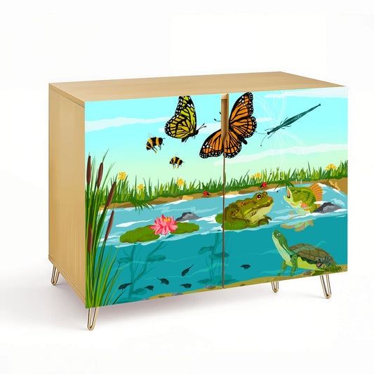Wooden Storage Cabinet (Made in USA) At the Pond