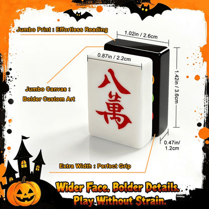 Pumpkin patch - Wicked Bulldog Halloween Mahjong Tiles  Single Layer