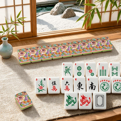 4 Layer American Mahjong Tiles Set Bold floral