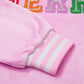 Sachet Pink Merry Letter Pattern Plush Pullover