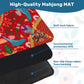 Summer design on red- Mini travel Mahjong Mat 20.9"x20.9" (Ship Rolled up)