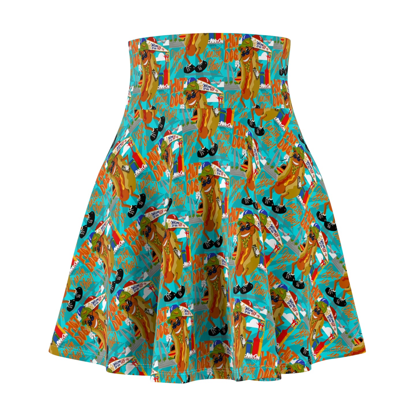 Hot Dog Women's Skater Skirt (AOP)