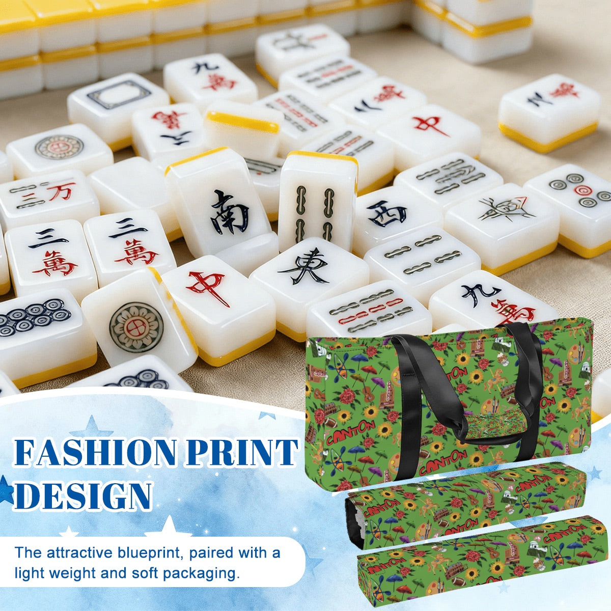 Mahjong Bag Set 3 Pcs Visit Canton