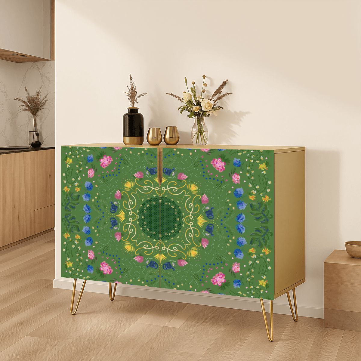 Wooden Storage Cabinet (Made in USA) Green Garden in the Village