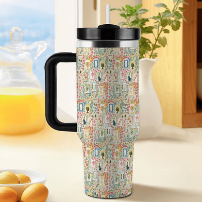 40oz Tumbler with Handle and Straw (Made in USA) - Multiple Designs