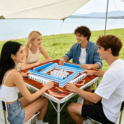Mahjong Mat SleekSurface Geode Series 1- Red fires
