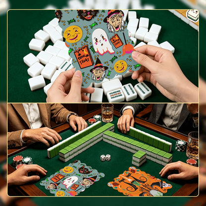 Scalloped Mahjong Shuffler Cards  Set of 4 Halloween