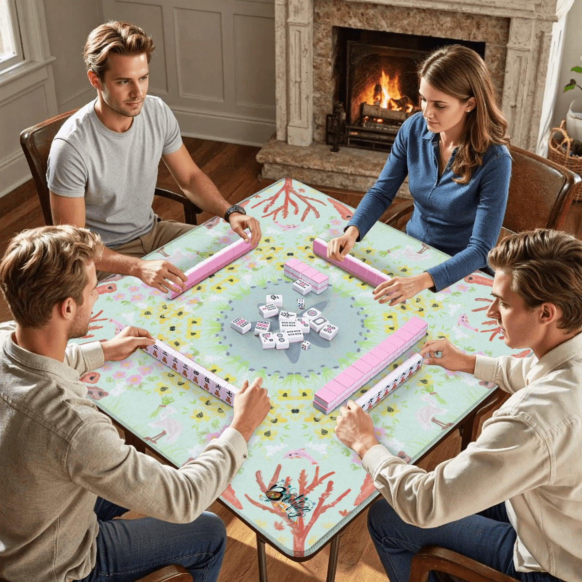 Mahjong Mat 31.5"x31.5" (Ship Rolled up) Ocean tide pool