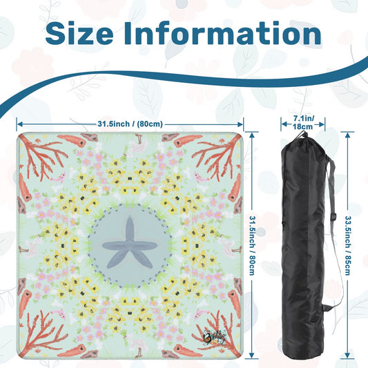Mahjong Mat 31.5"x31.5" (Ship Rolled up) Ocean tide pool