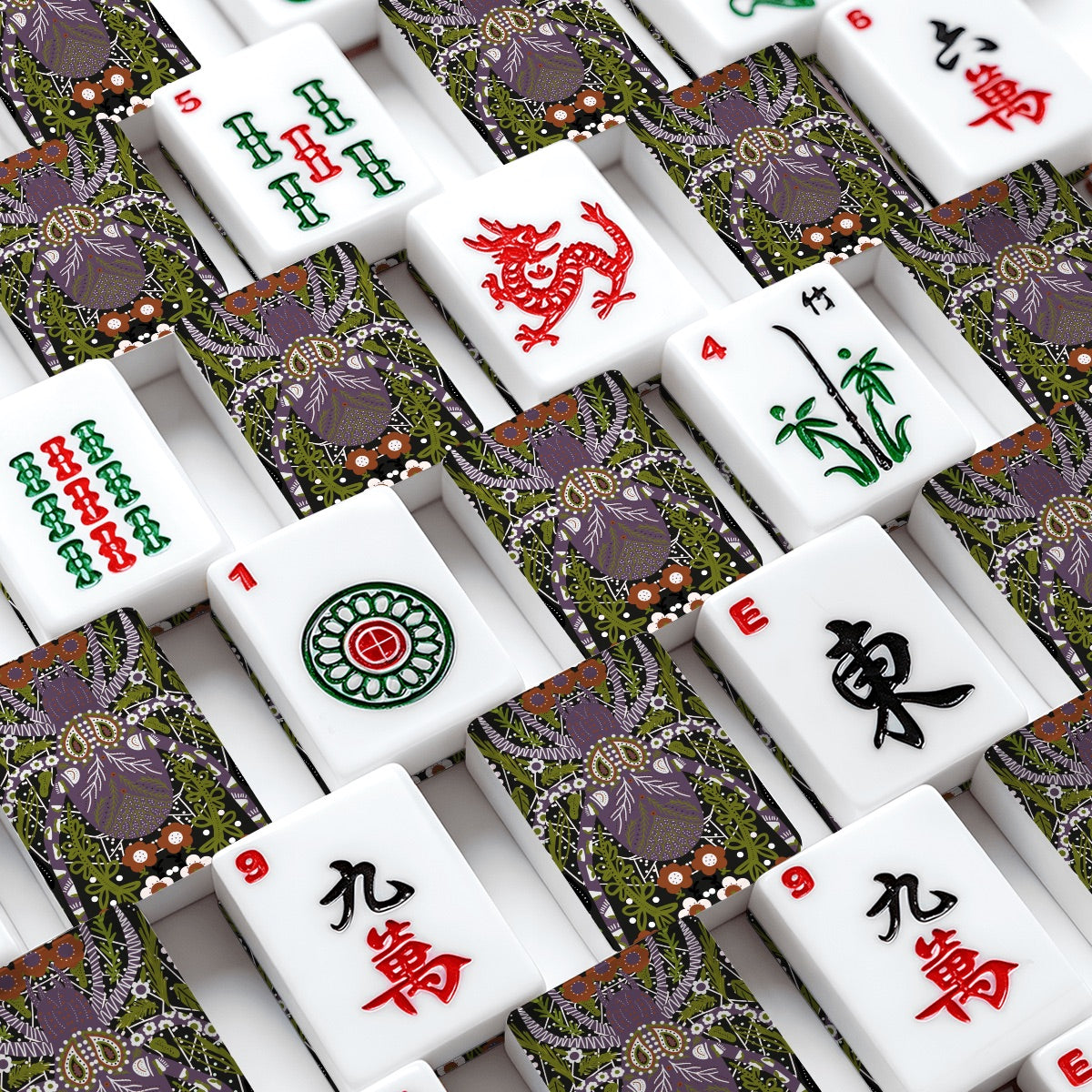Folk spider American Mahjong Tiles