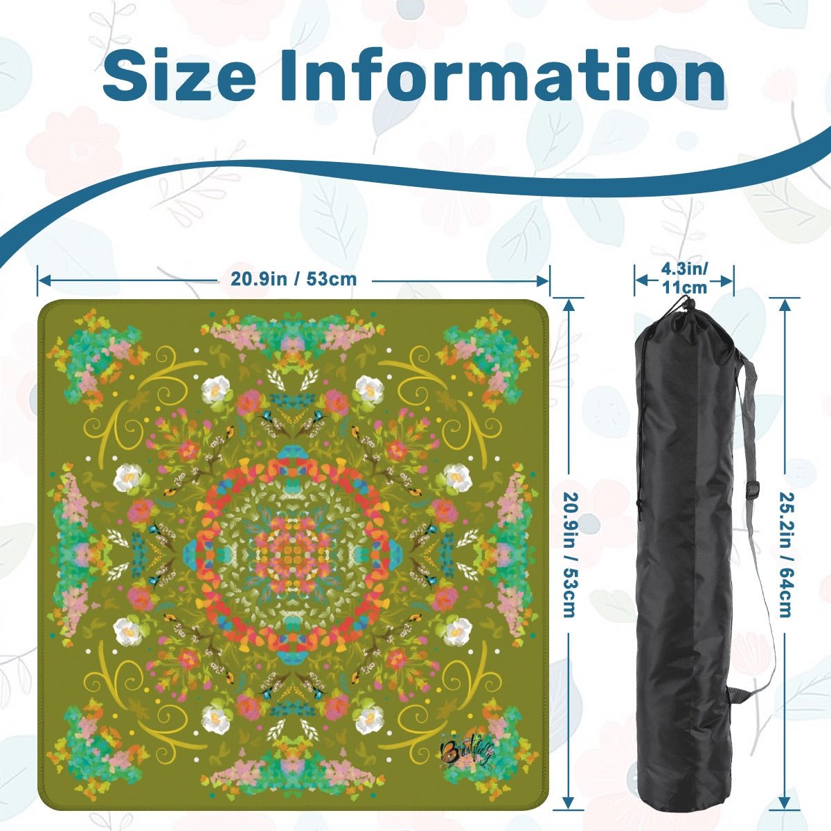 2026 Spring Green without directions-Mini Travel Mahjong Mat 20.9"x20.9" (Ship Rolled up)