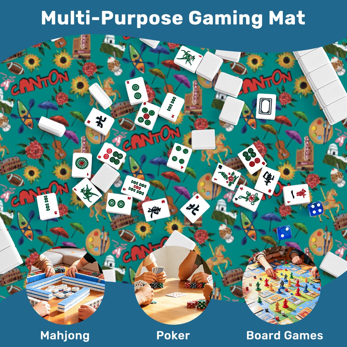 Mahjong Mat SleekSurface Stark tossed