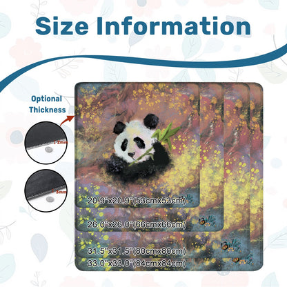 Mahjong Mat (Made in USA) Abstract Bamboo And Panda