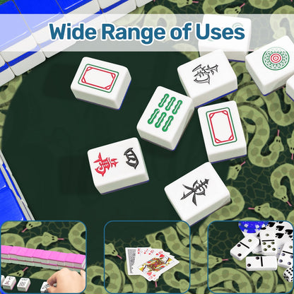 Green grass snake Custom Mahjong Mat 31.5"x31.5" (Ship Rolled up)