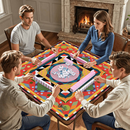Scalloped Mahjong Mat (Made in USA) My World