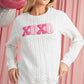 White Merry and Bright Quilted Sweatshirt