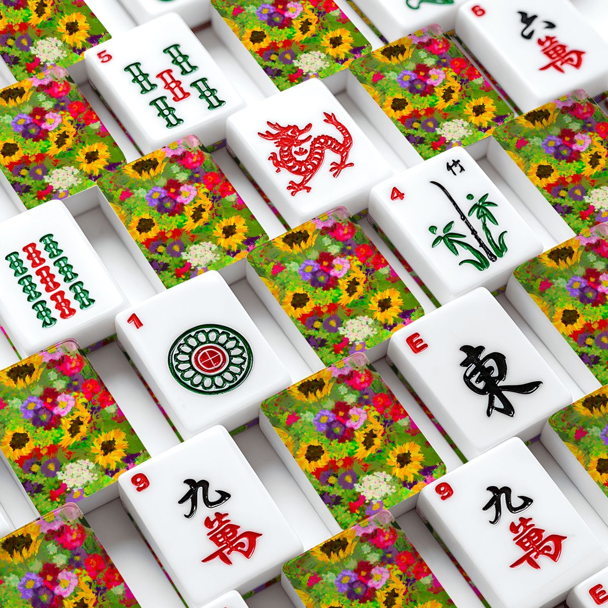 Signature Sunflower series American Mahjong Tiles