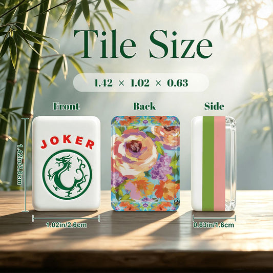 4 Layer American Mahjong Tiles Set Bold floral