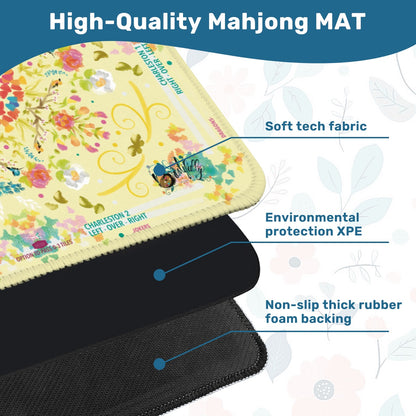 Mahjong Mat (Made in USA) Spring on Ivory w instructions