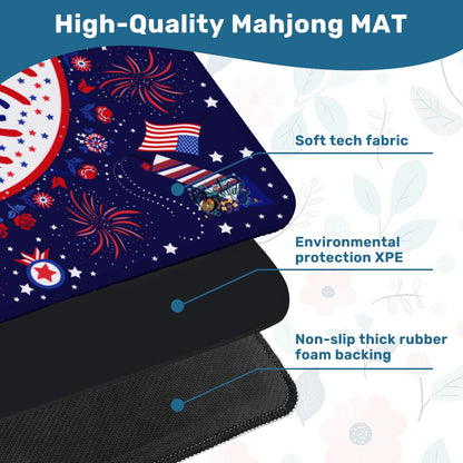 Patriotic with flags Mahjong Mat 31.5"x31.5" (Ship Rolled up)