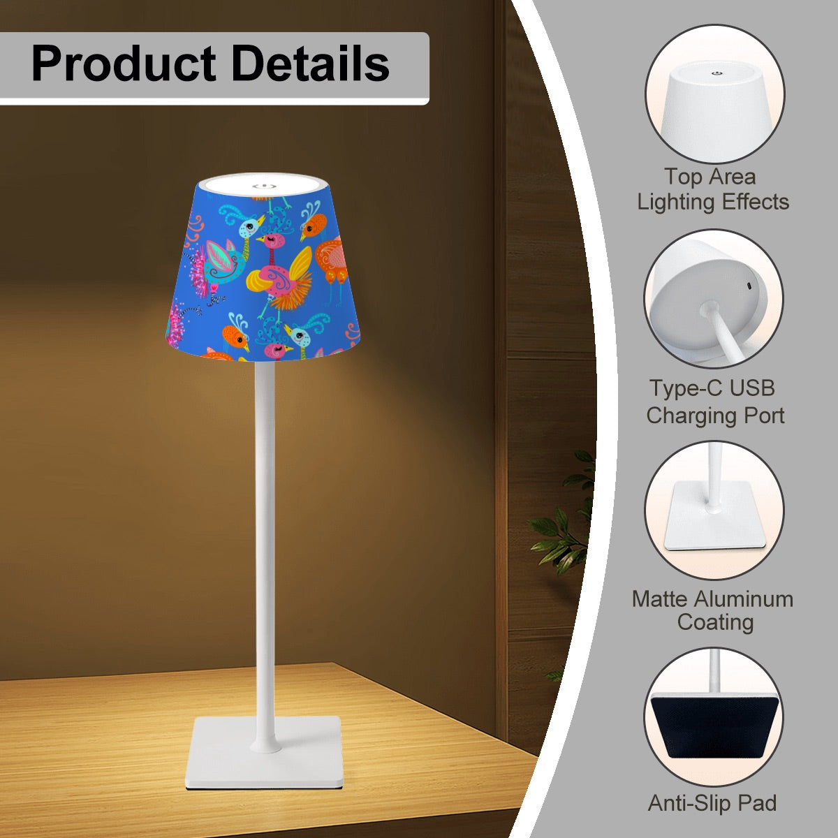 Bird circus LED Cordless Table Lamp