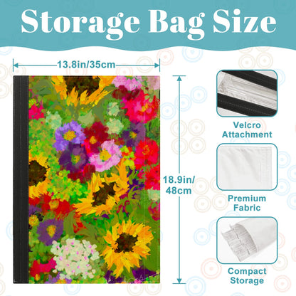 Painted florals with sunflowers 4 Mahjong Tile Pusher Racks with Bag