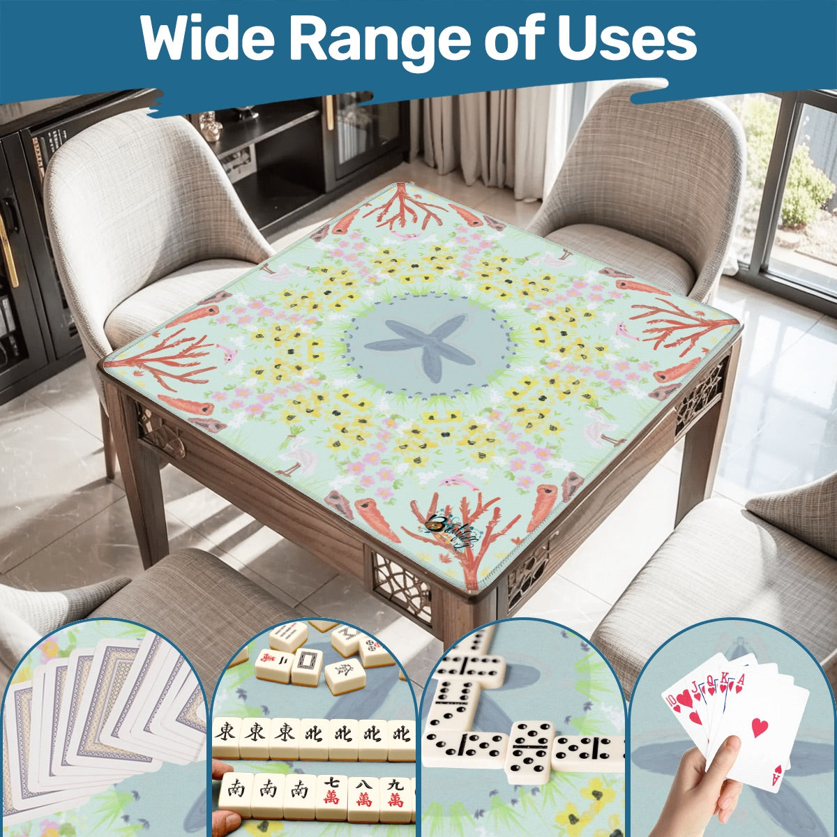 Mahjong Mat 31.5"x31.5" (Ship Rolled up) Ocean tide pool