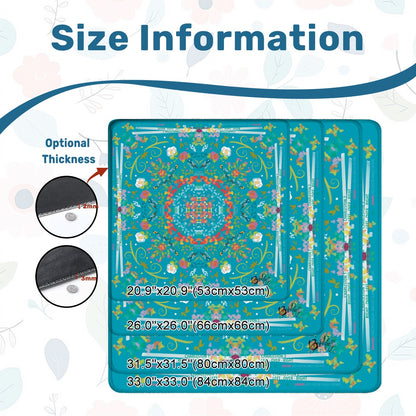 Mahjong Mat (Made in USA) Spring on Turquoise w instructions