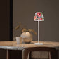 LED Cordless Table Lamp- in Painted roses on black and white