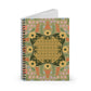 Floral Boho Spiral Notebook — Ruled Journal with Yellow Flower Mandala