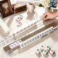 Extended Mahjong Rack Set of 4  Scalloped Magnetic Tile Pusher Brown Rattan