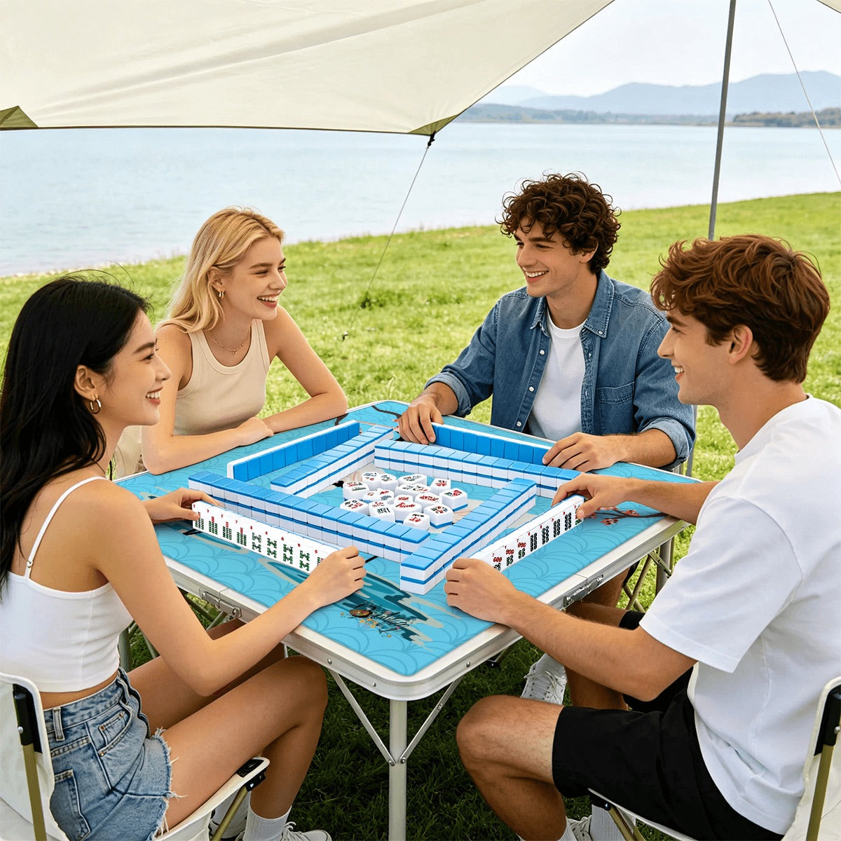 Mahjong Mat Sleek Surface Bam Birds