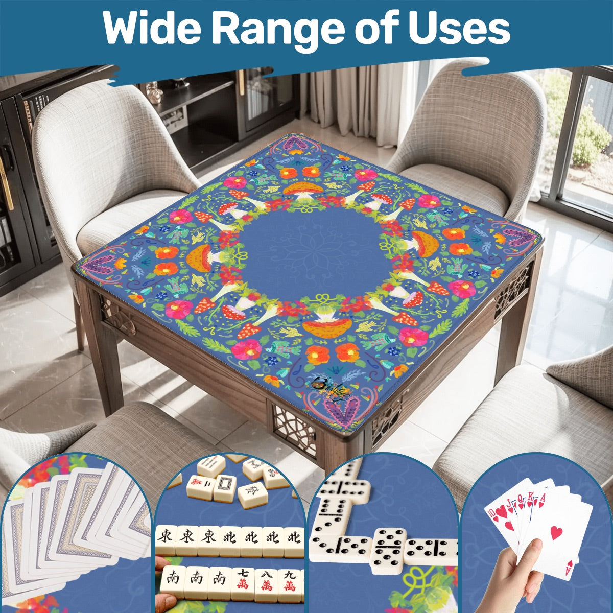 Mahjong Mat (Made in USA) Neon Summer Nights Collection - 3mm w instructions