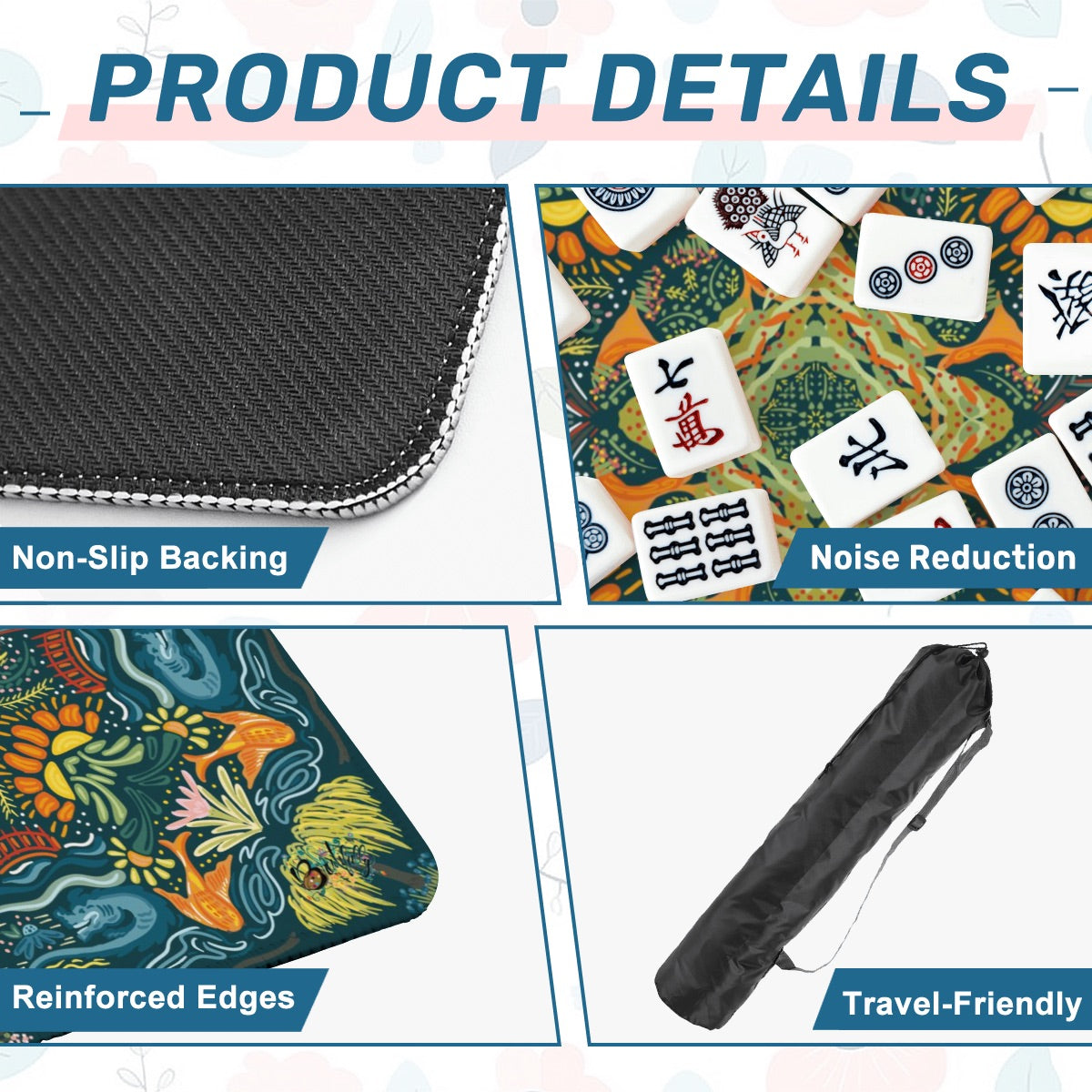 Mahjong Mat (Made in USA) Dynasty- multi colorways