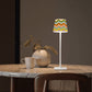LED Cordless Table Lamp in Vintage Party ware