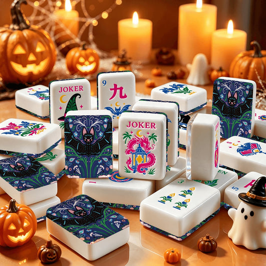 Dragon's Coven Halloween Mahjong Tiles with Batty