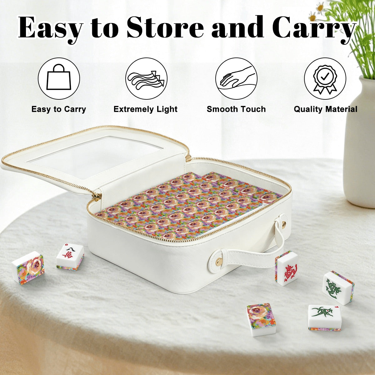 Painted Florals American Mahjong Tiles