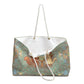 Sage Grey Woodland Game Night Weekender Bag — Cute Rabbit, Fox & Squirrel Mahjong Game Tote