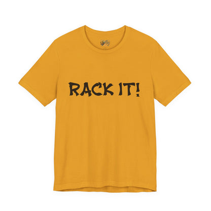 Rack It! Graphic Tee — Casual Statement Shirt for Gamers & Pool Players