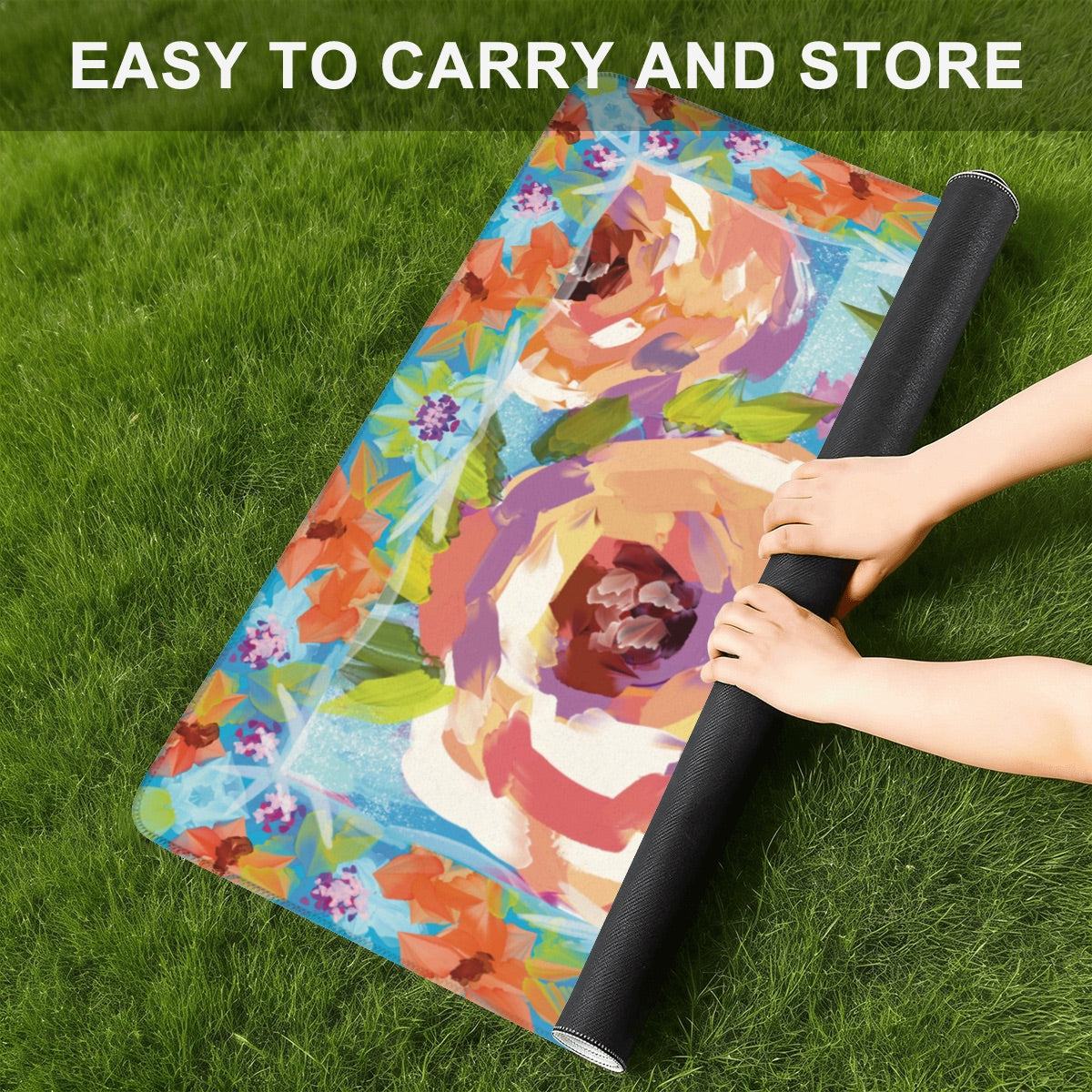 Bold Floral Mini Mahjong Mat 20.9"x20.9" (Ship Rolled up)