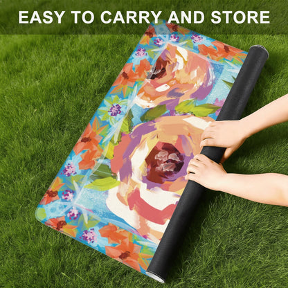 Bold Floral Mini Mahjong Mat 20.9"x20.9" (Ship Rolled up)