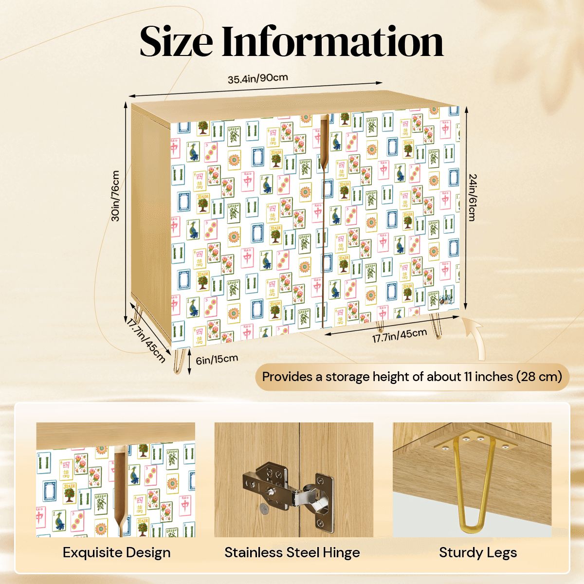 Mahjong Wooden Storage Cabinet (Made in USA)