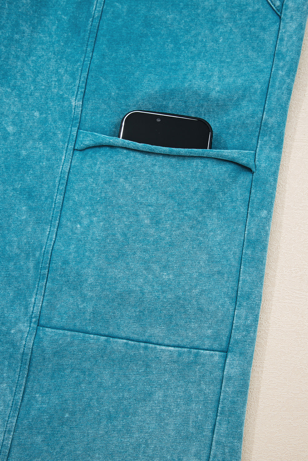 Medium Grey Mineral Wash Knot High Waist Raw Hem Pants