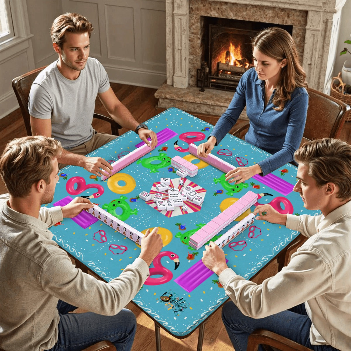 Summer toys -Mahjong Mat 31.5"x31.5" (Ship Rolled up)
