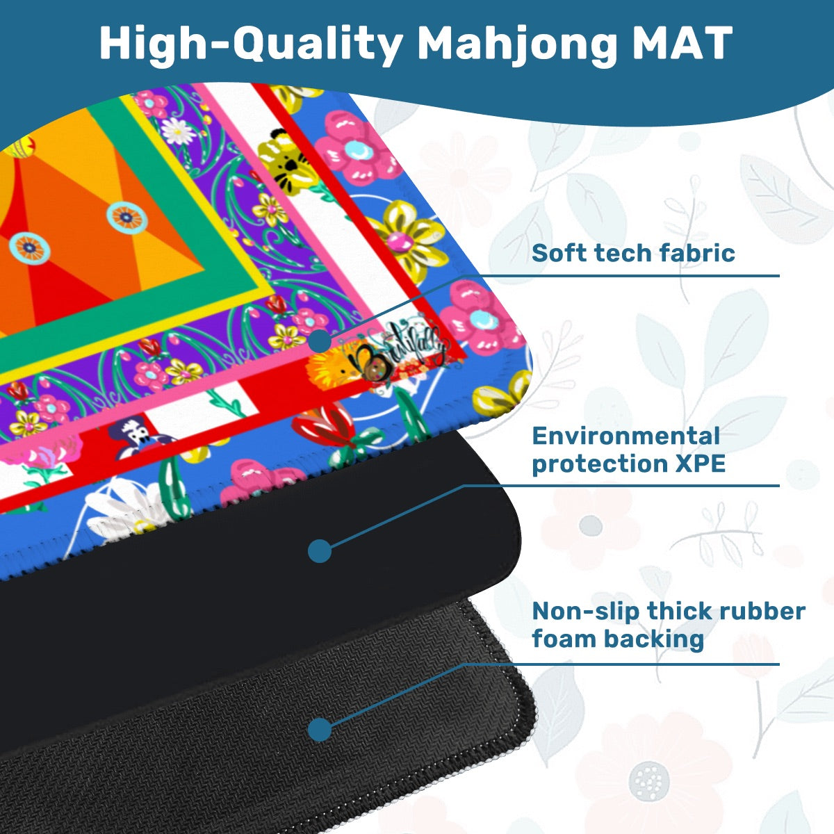 Bird circus Mahjong Mat 31.5"x31.5" (Ship Rolled up)