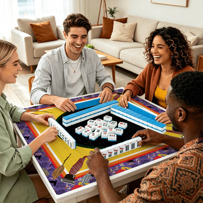 Mahjong Mat SleekSurface Halloween Sistas purple