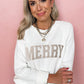 White MERRY Letter Pattern Christmas Raglan Sleeve Sweater